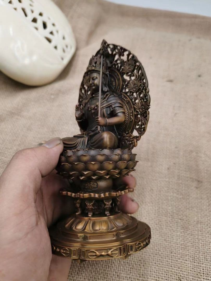 修縁堂】真鍮仏像 虚空蔵菩薩 置物 チベット密教 魔除け