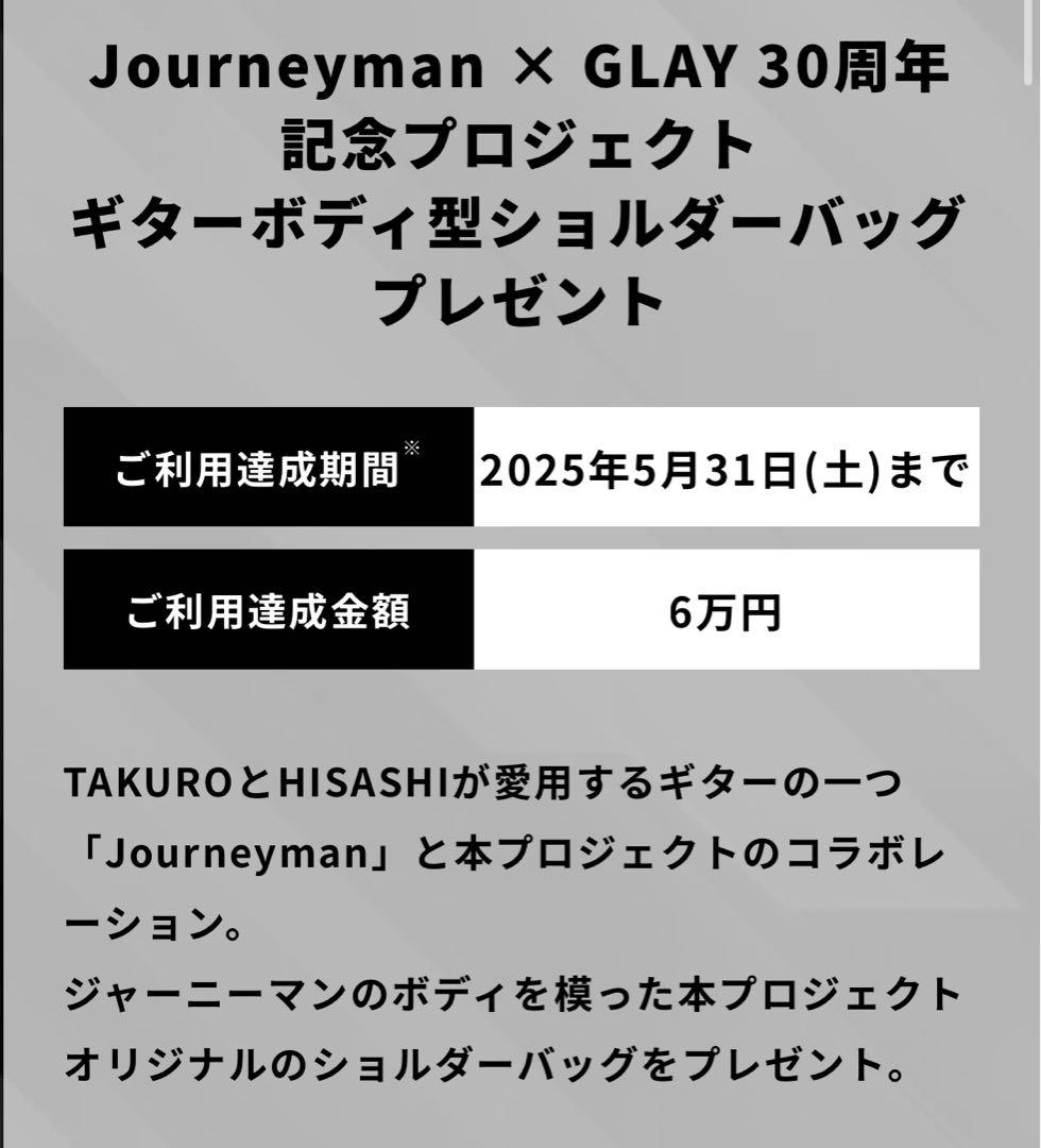 未開封新品】 GLAY Amex 非売品 ギター型ショルダーバッグ