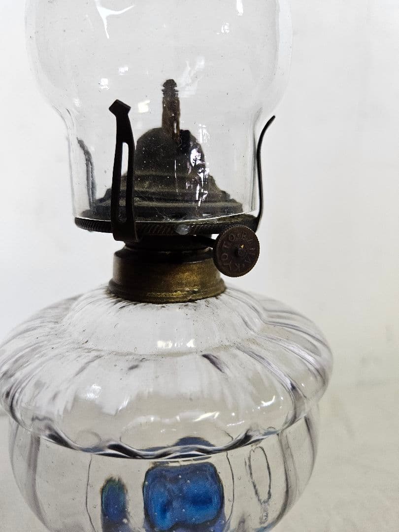 日本のアンティーク ガラス製 オイルランプ アルコール ランタン