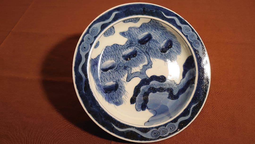 古九谷　古伊万里　染付　古染付　果実文　アンティーク伊万里　江戸期　１客