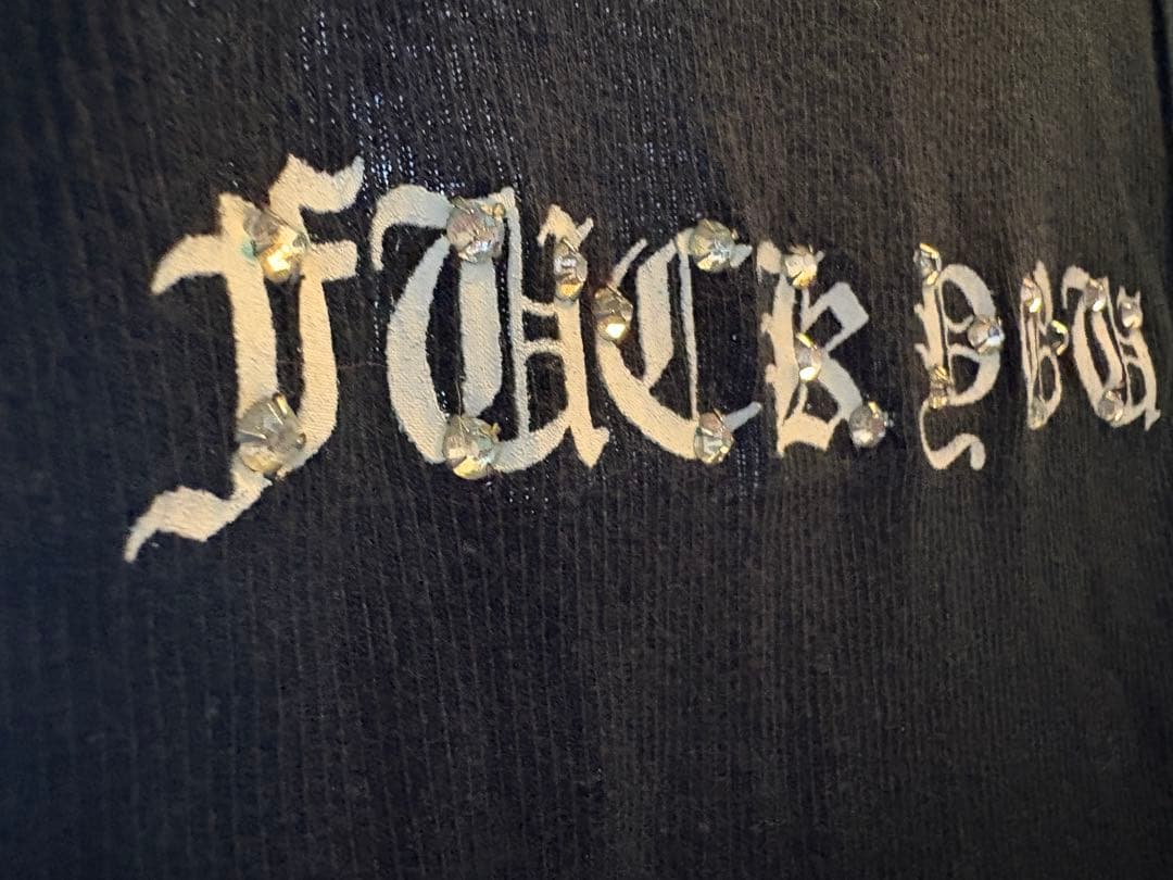 希少Chrome Hearts ロゴクロス リブタンクトップ　ブラックM