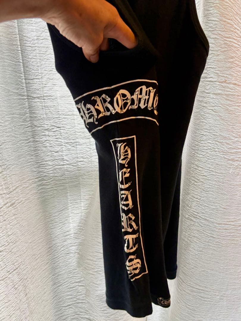 希少Chrome Hearts ロゴクロス リブタンクトップ　ブラックM