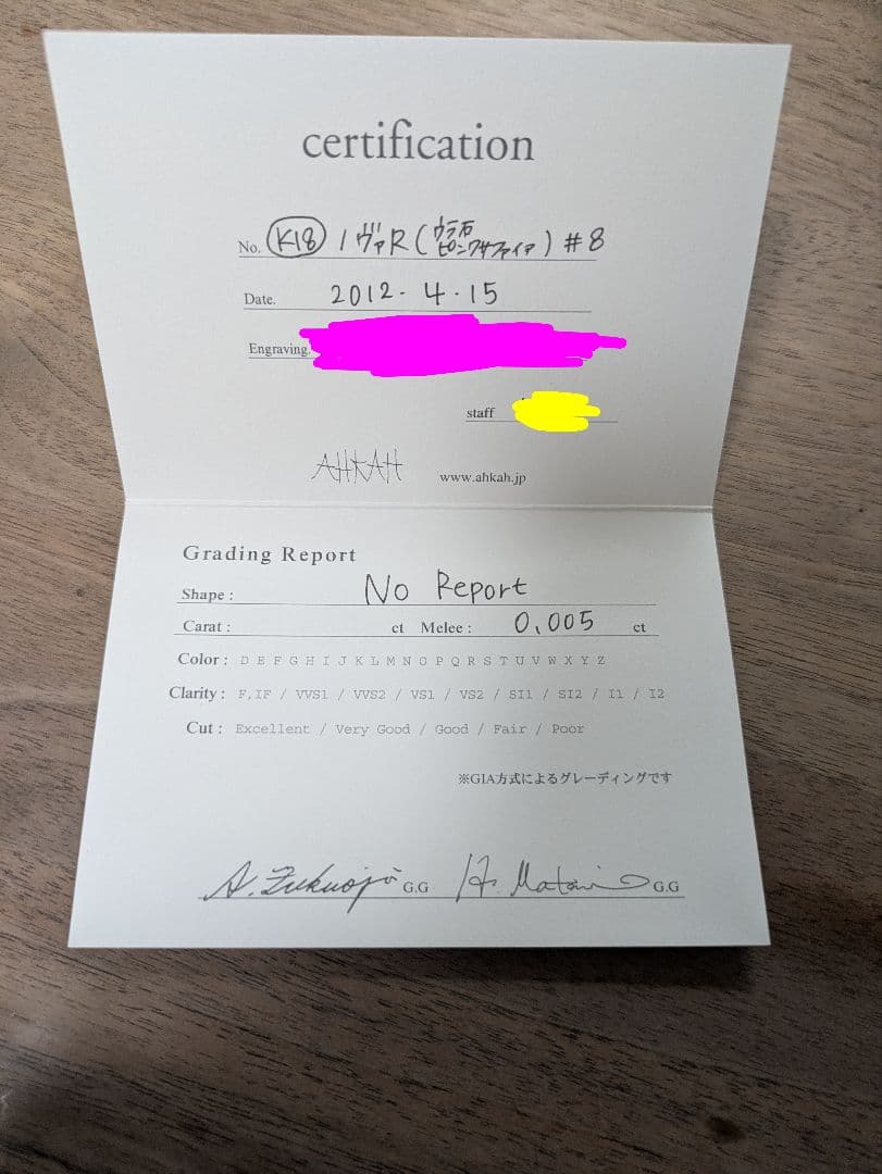 AHKAH　PEME☆NOVA RING 　K18ゴールドリング 8号