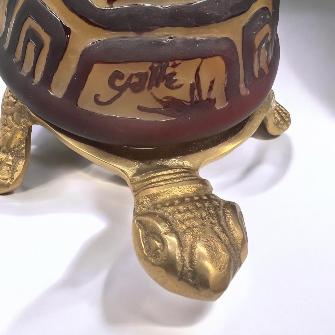 ◇証明書付◇Emile Galleエミールガレ 亀 卓上ランプ カメオ彫り