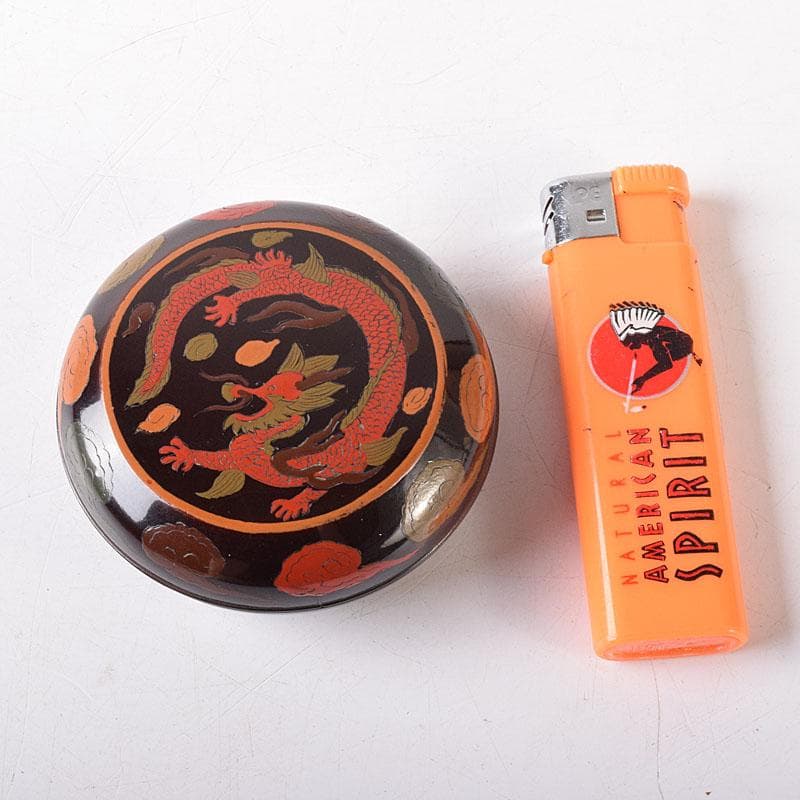 茶道具　時代漆塗　雲龍蒔絵　香合　時代箱　V　R8344