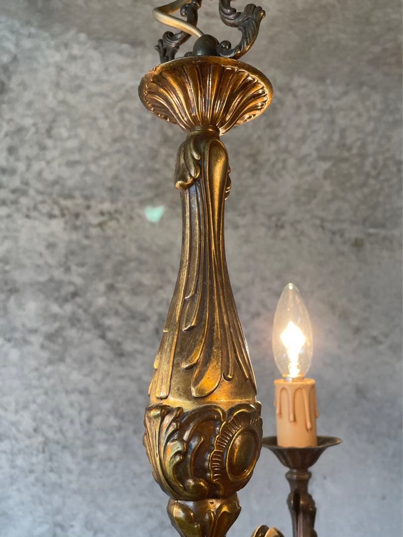 24. 超激安！フランス アンティーク シャンデリア 3灯 キャンドル ライト