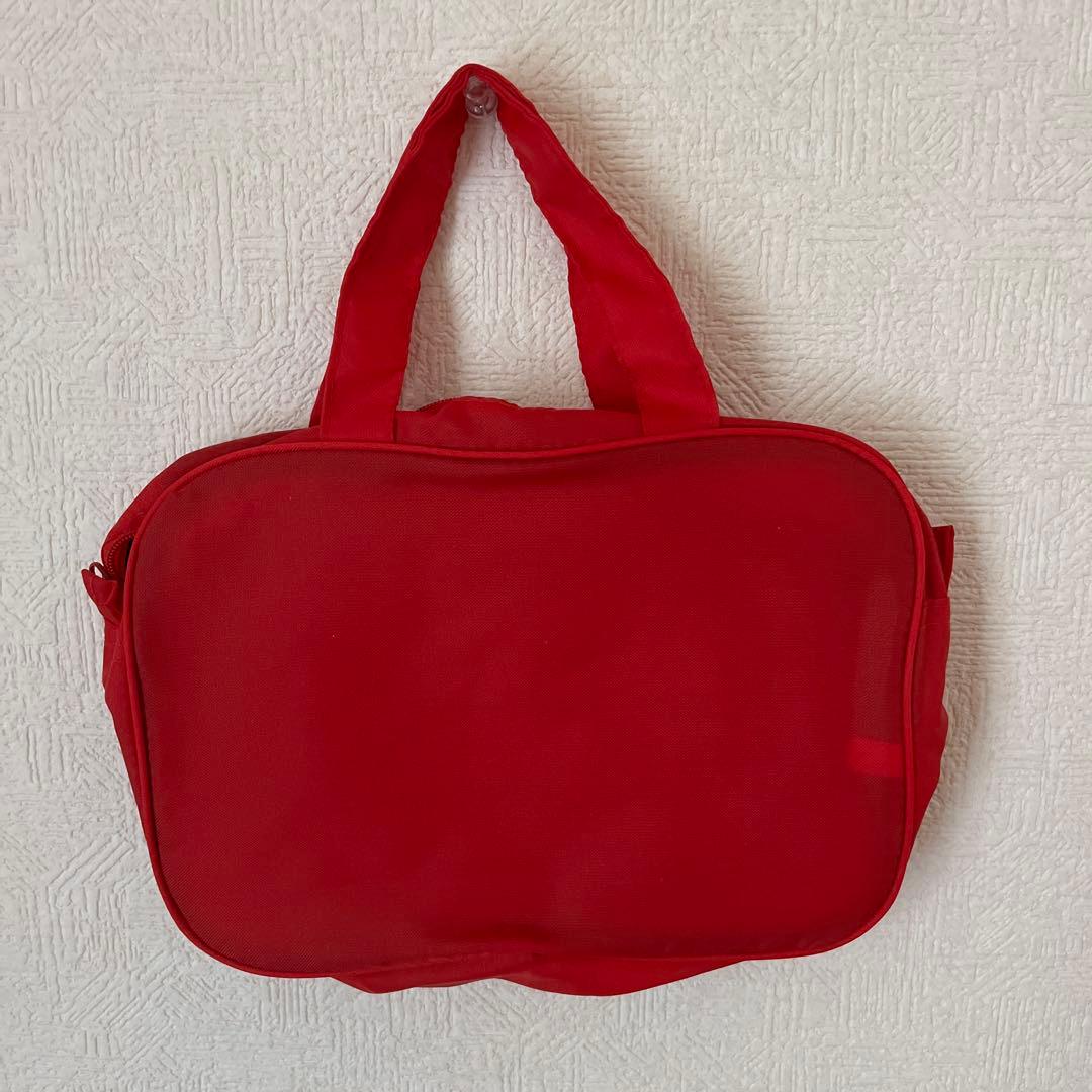 希少‼️ハローキティ 赤いバッグ 中型 レトロ ナイロン スクバ