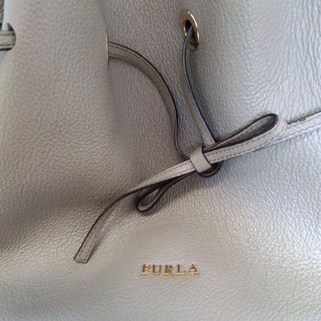 【極美品】FURLA コスタンザ 巾着 ショルダーバッグ グレージュ2WAY