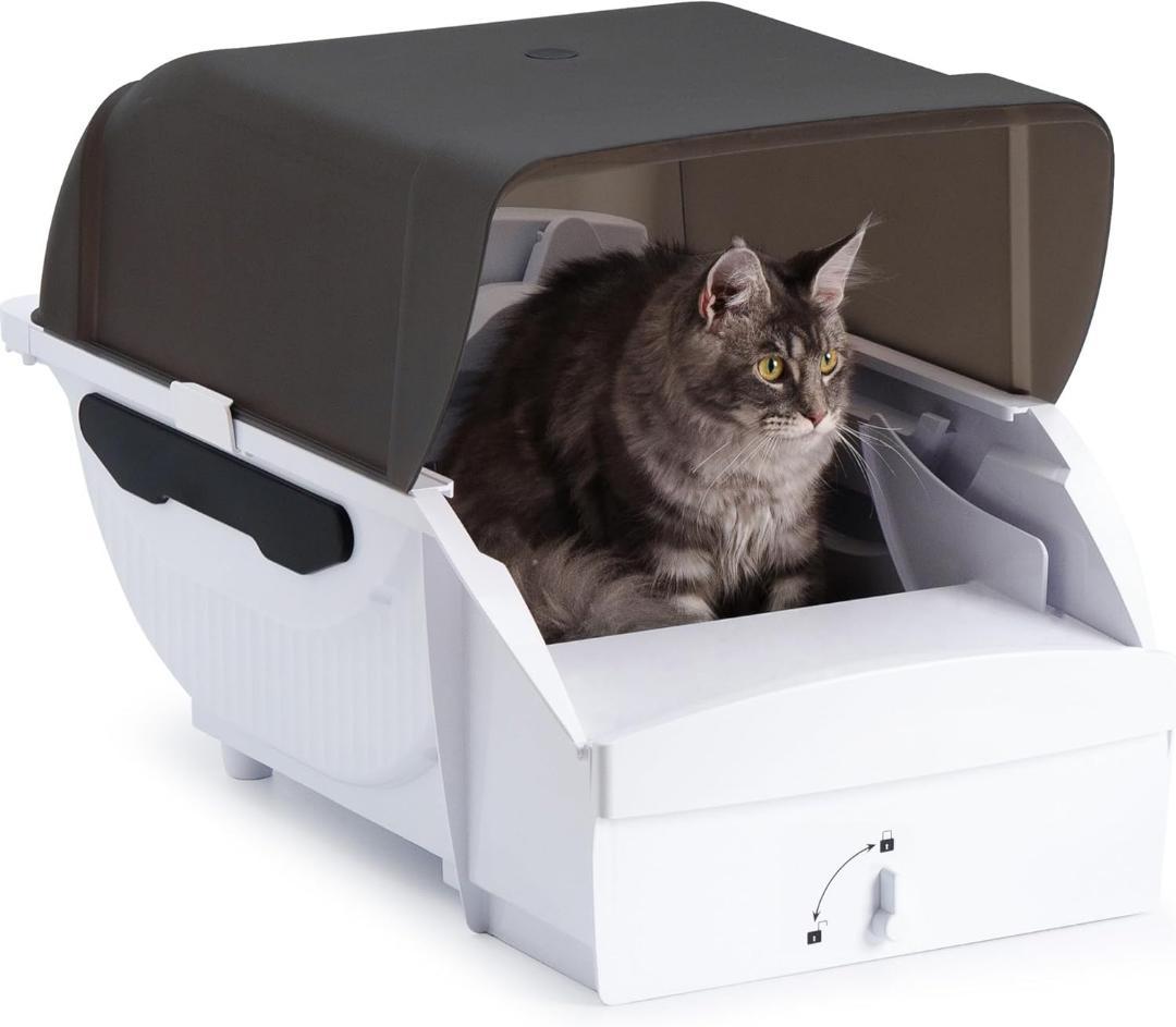 トイレ 猫 トイレ 自動 大型: 全自動 ネコトイレ 大型猫用 猫のトイレ 全自動ねこトイレ