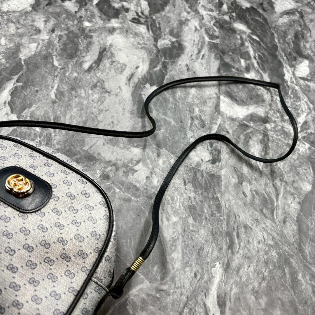 ✨美品✨GUCCI GG ショルダーバッグ ネイビー ロゴ ゴールド金具