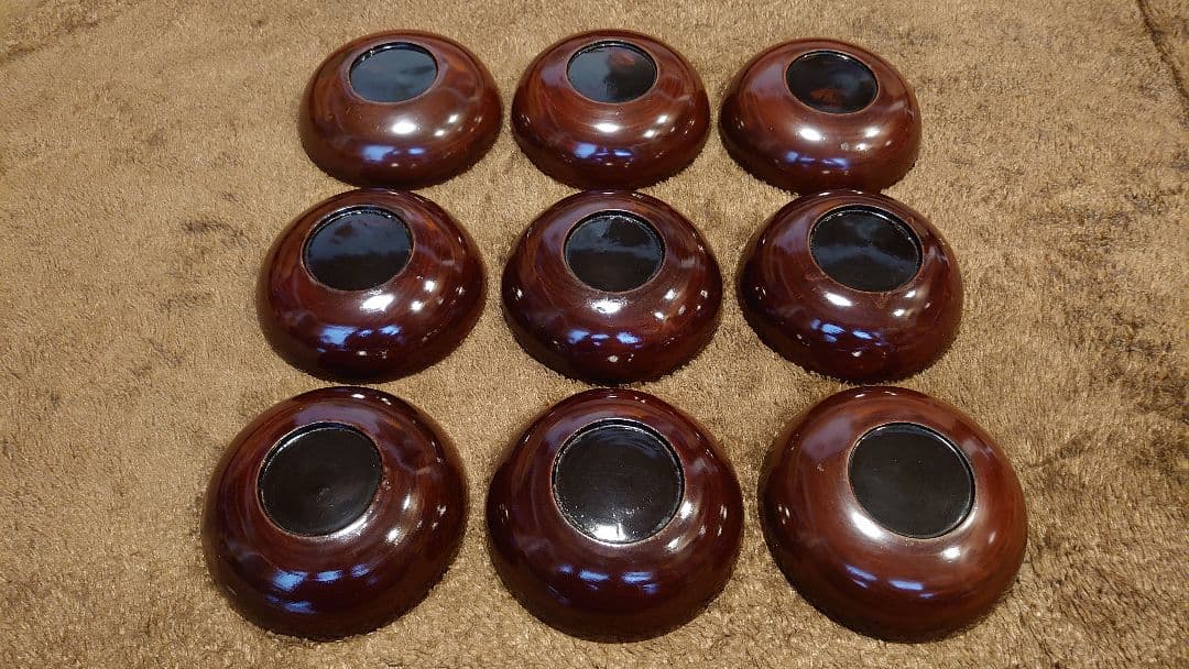 輪島塗　漆器　金蒔絵　蒔絵　ひねり文様　豆皿　菓子皿　９客