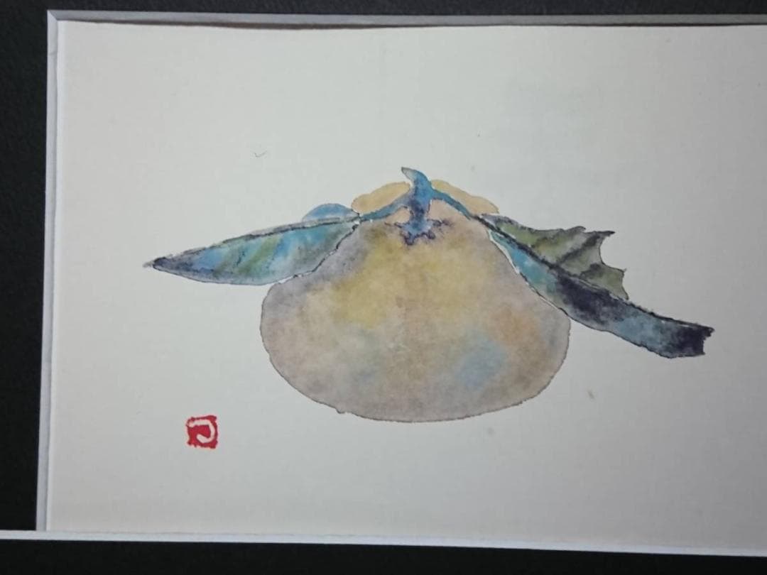 片岡 鶴太郎、【ゆず】、希少画集画、状態良好、四季、自然