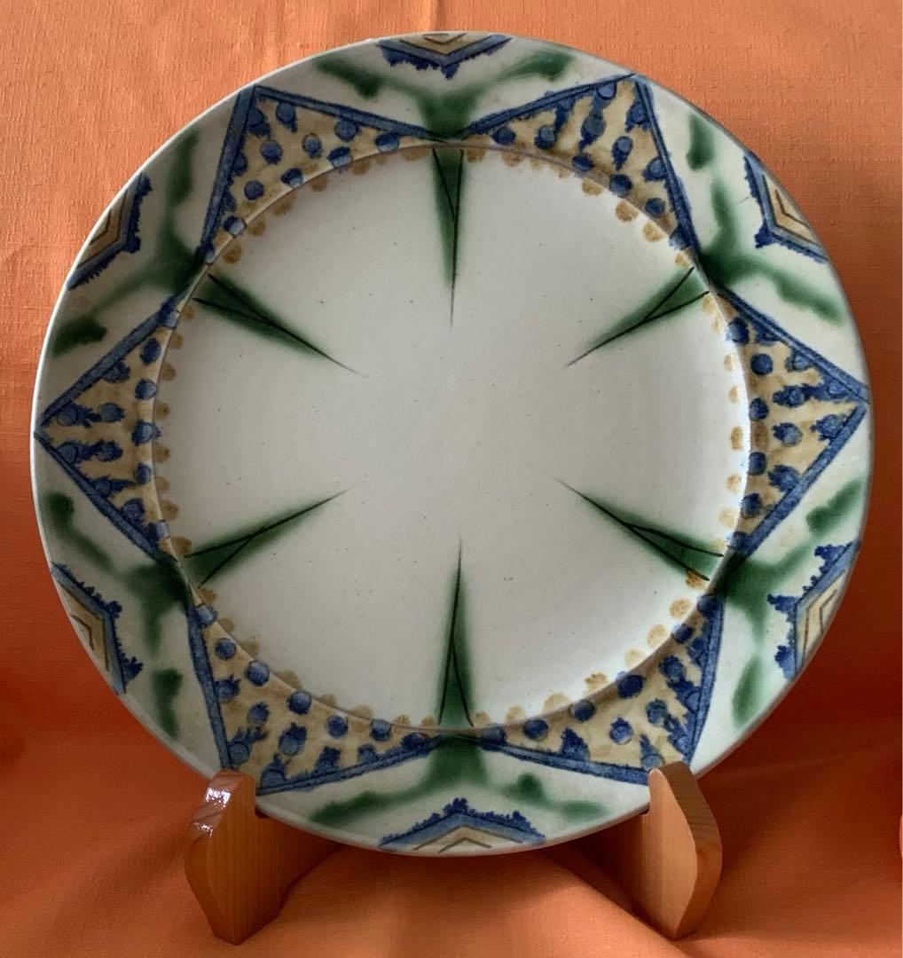 幸兵衛窯　ペルシア三彩　大皿　盛付皿　在銘