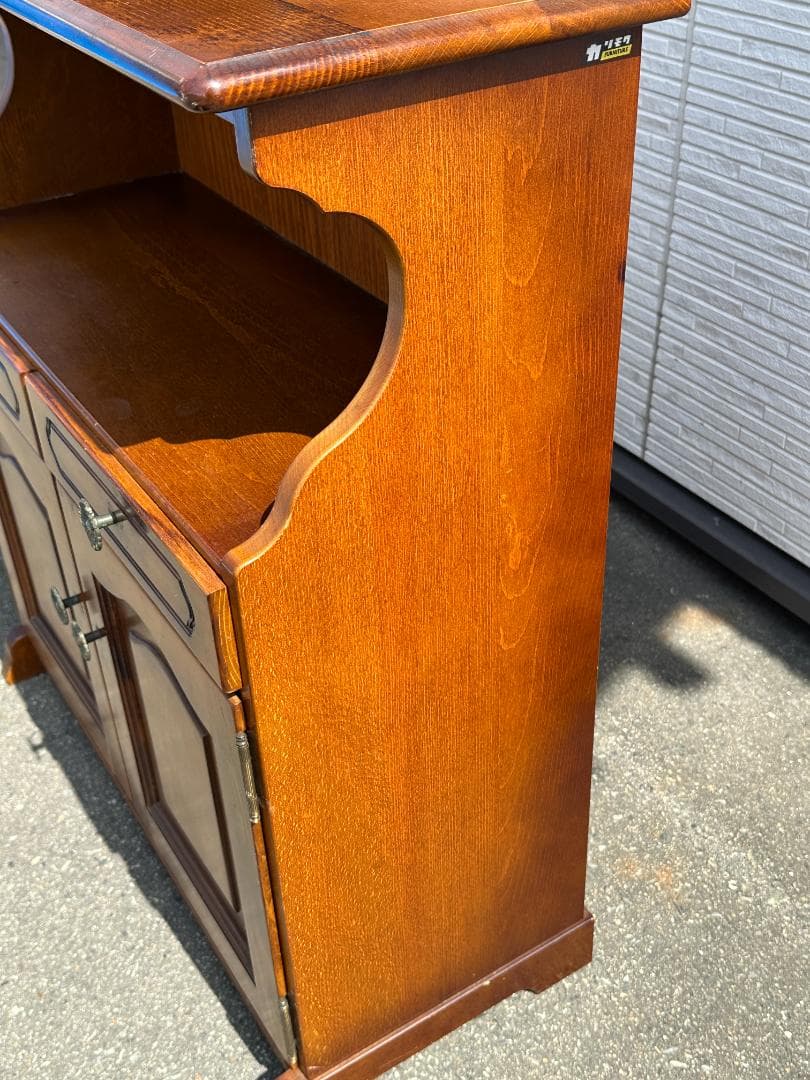 オールドカリモク ビンテージ 木製 キャビネット コロニアル 飾り棚