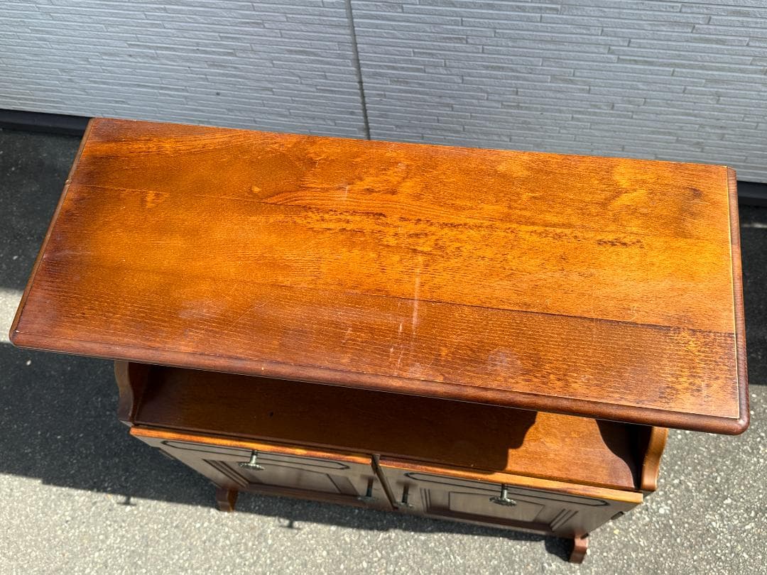 オールドカリモク ビンテージ 木製 キャビネット コロニアル 飾り棚