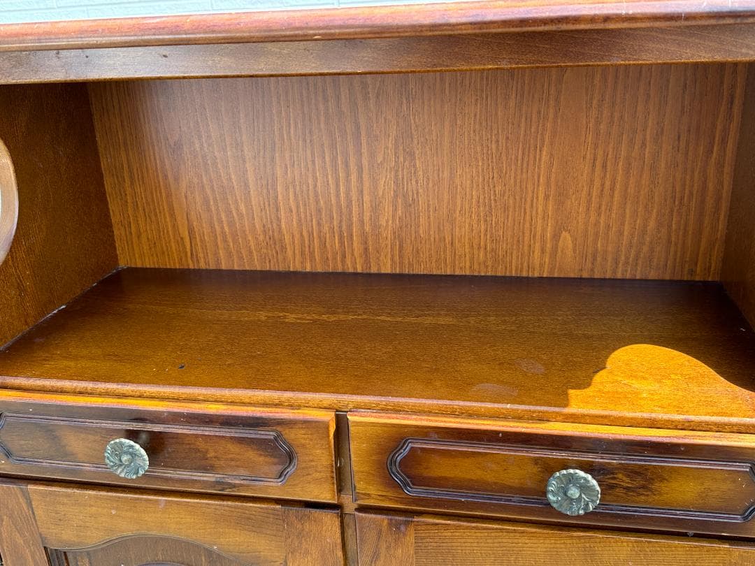 オールドカリモク ビンテージ 木製 キャビネット コロニアル 飾り棚