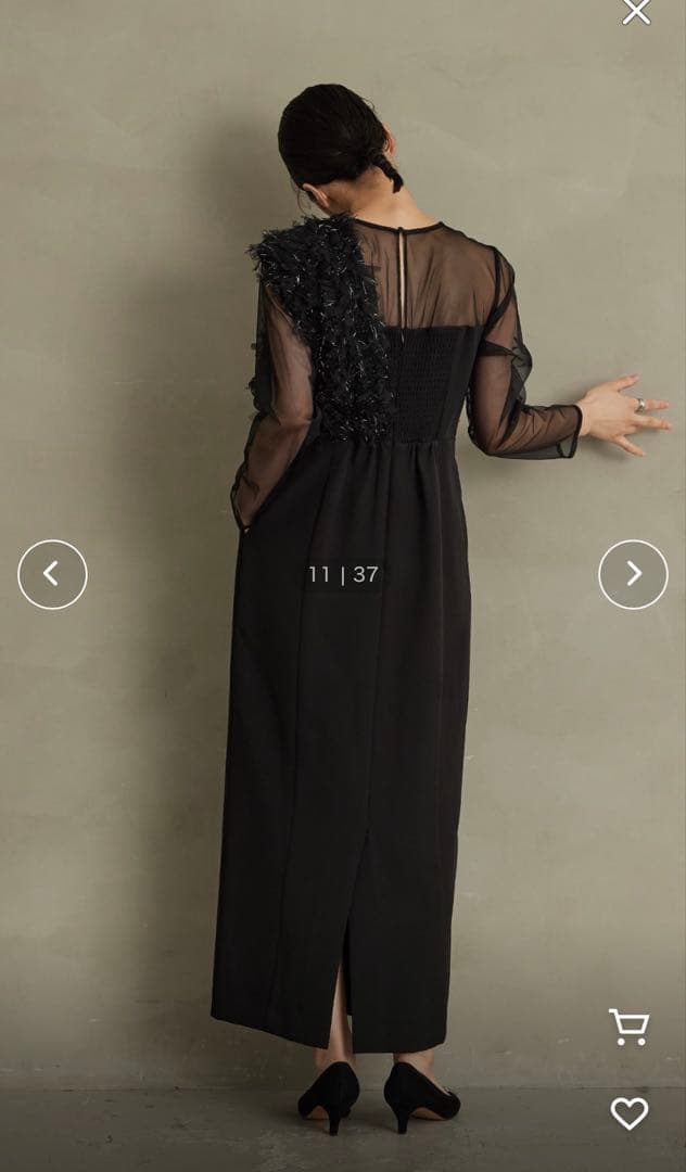 niana フリンジグリッターノットドレス