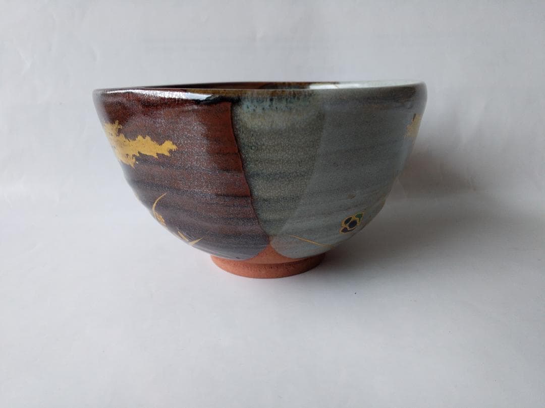 京焼 宮川香せつ 造 春の野 茶碗 共箱 金彩 茶道具 茶器 抹茶碗 新品