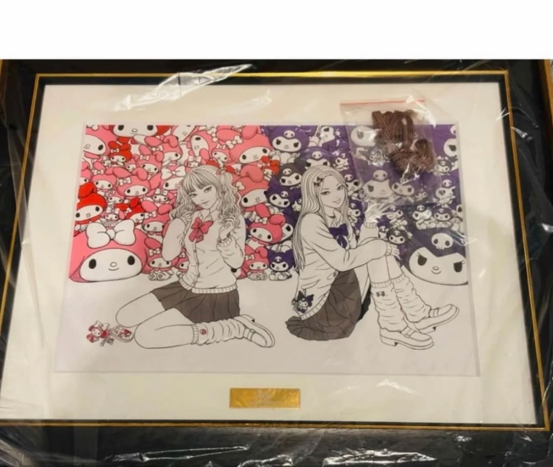 伊藤潤二×サンリオキャラクターズ 複製原画 ギャル富江 ×マイメロディ