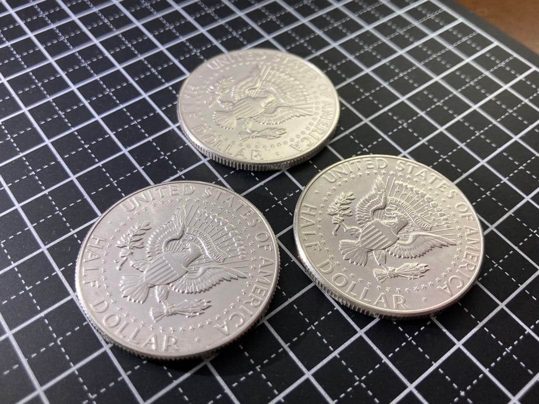 《アメリカ》ケネディハーフダラー銀貨3枚(1964年)