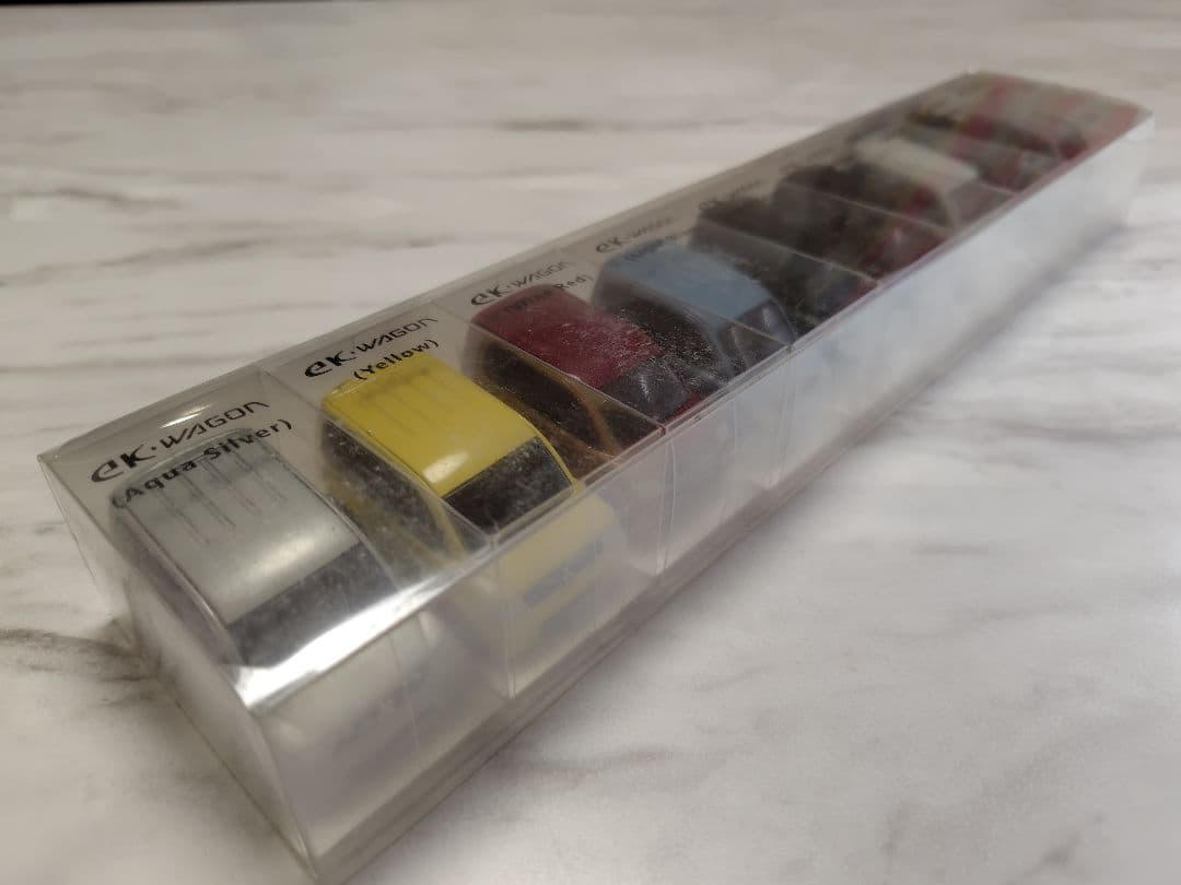 9台セット　ミニカー　三菱　ekワゴン　プルバック　カラーサンプルミニカー