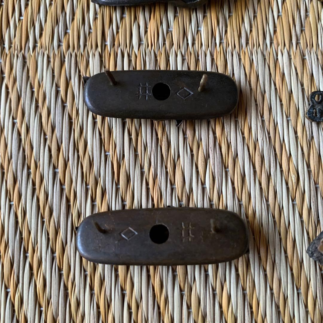 前金具 目貫 金工 人物 アワビ 獅子 魚