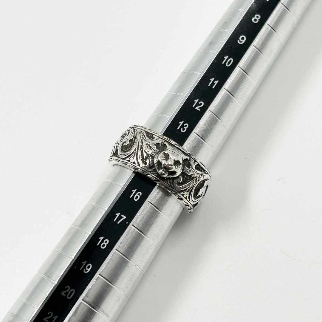 美品✨　グッチ　GUCCI リング　キャット　インターロッキング　シルバー　燻