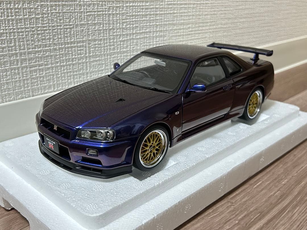 オートアート 1/18 GT-R R34 ミッドナイトパープル BBS LM