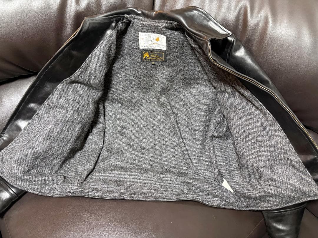 美品／J.Lサイン入】エアロレザー ハーフベルト 38 自立 ホースハイド