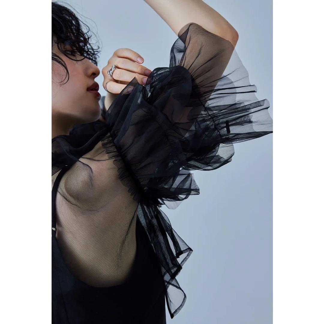 niana リボンチュールボレロセットドレス S 低身長 結婚式 ニアナ