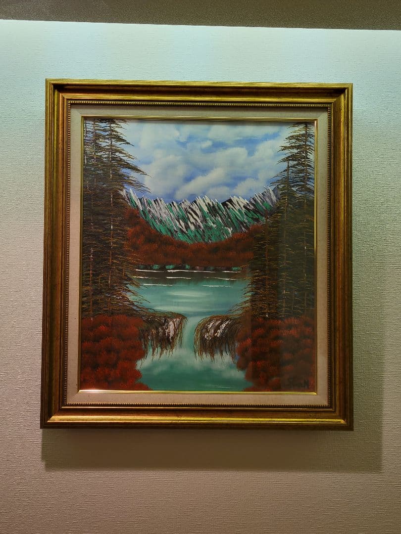 絵画 Mountain Waterfall