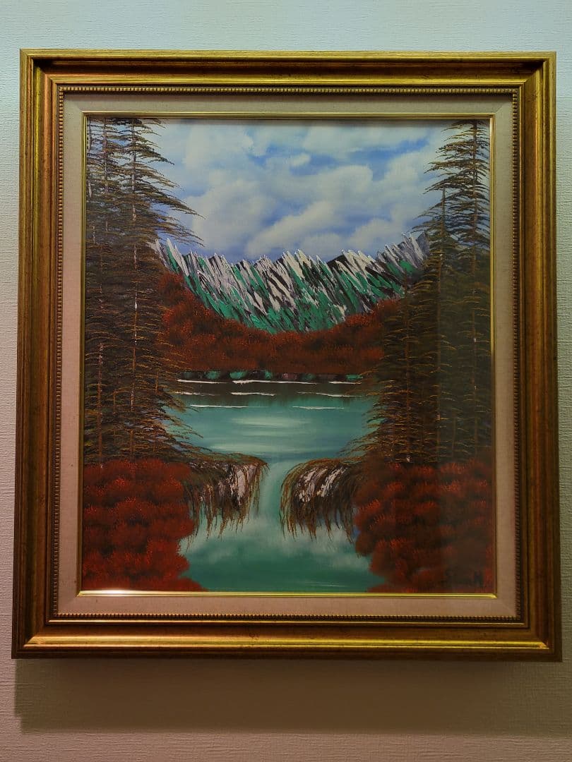 絵画 Mountain Waterfall