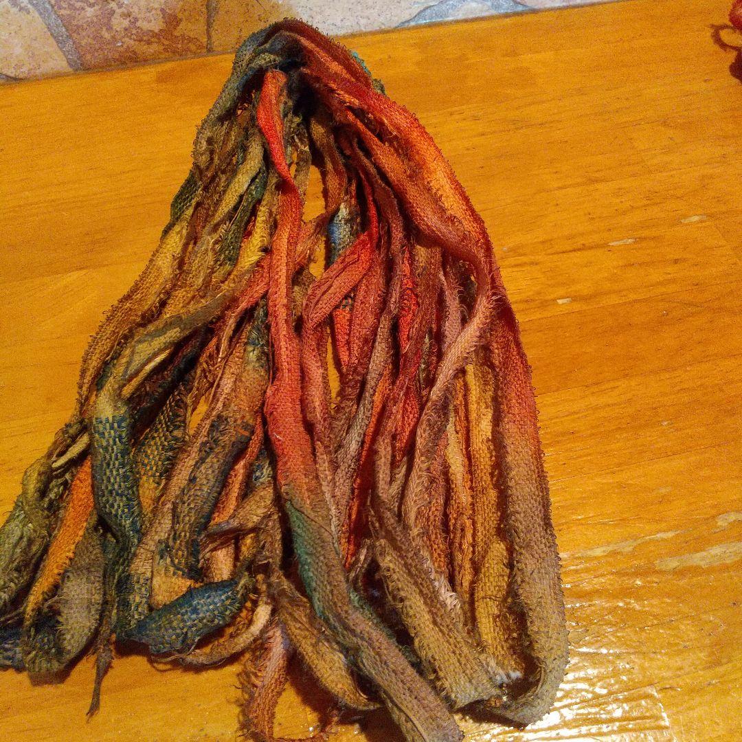 ②tantan⑦ジャンクジャーナル素材。手染め生地耳。変わり糸