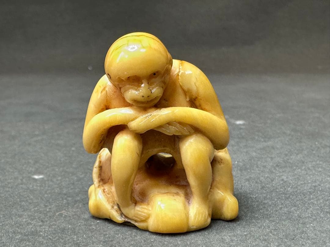 極上 根付 印鑑 天然素材 アンティーク 和彫 置物 骨董 飾り物 古美術品