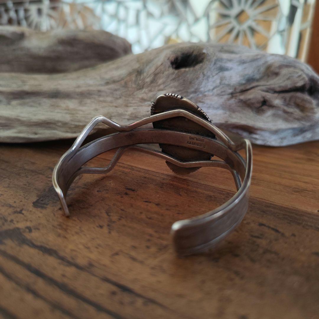 ナバホ族 STERING ターコイズ シルバー バングル インディアンジュエリー