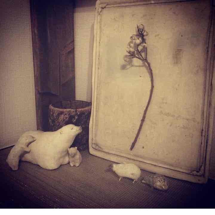 末草さんの親子クマのテープカッター