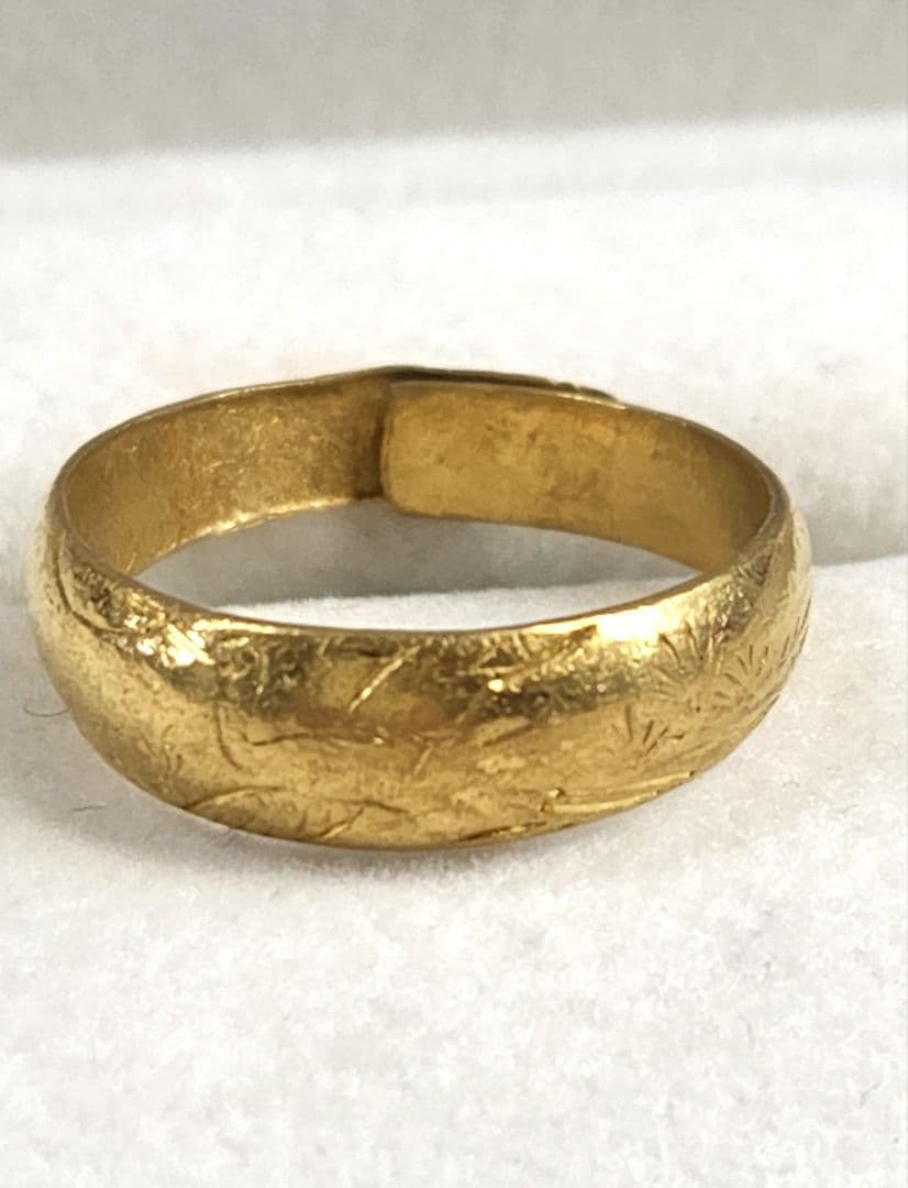 ♡リサズクラブ♡専用　純金 k24 梅鶴松 甲丸リング 5.35g