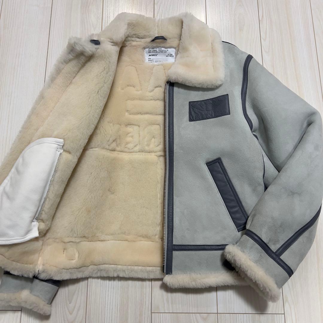 新品未使用 AVIREX アヴィレックス B-3 ムートンジャケットM グレー