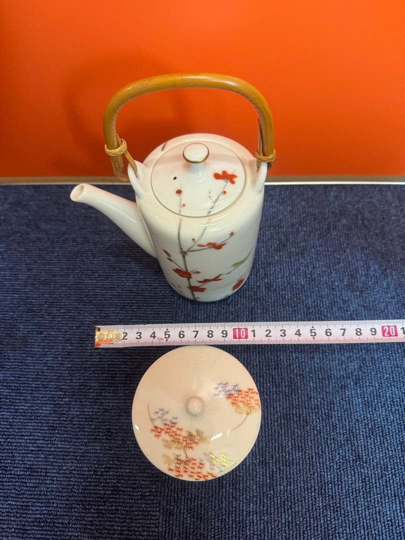 2027 深川製磁 梅文 急須1客 湯呑蓋付1客