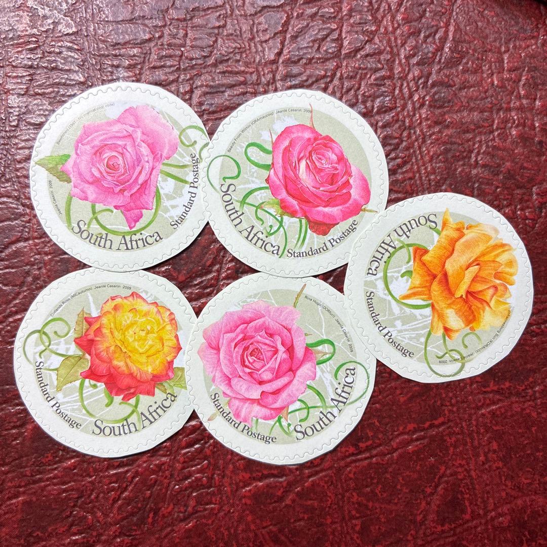 76857セール現品限　外国切手　南アフリカ発行バラ5種揃