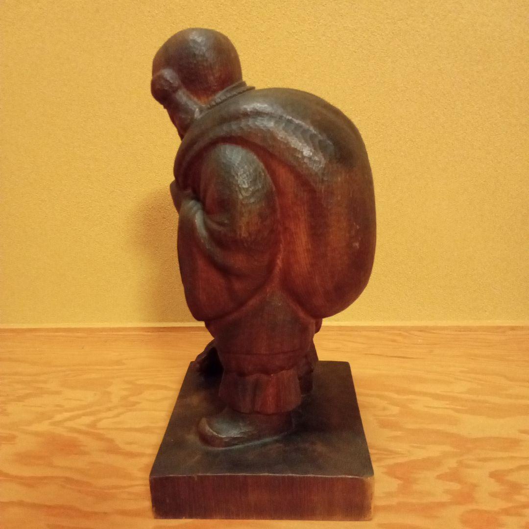 真作】 木彫 大作 (希少大作) 因幡の白うさぎ 大国主神像 中村清人 作