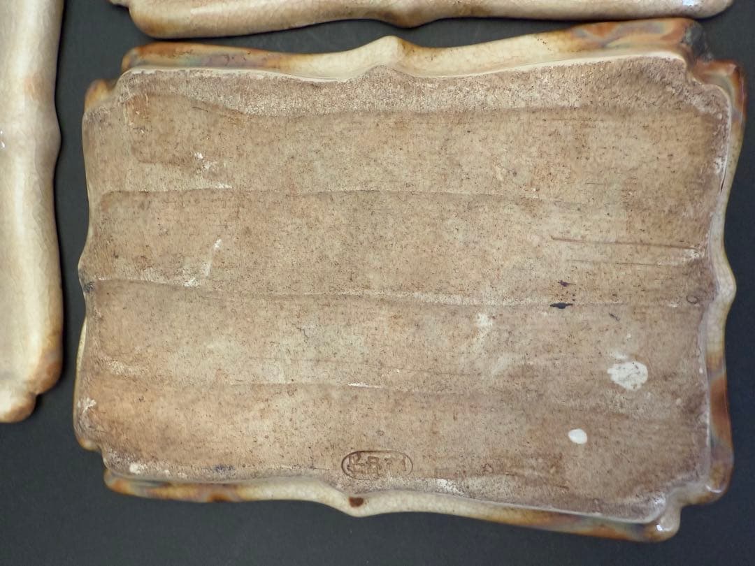 志野焼 在銘 方皿 四角向付 送料込み