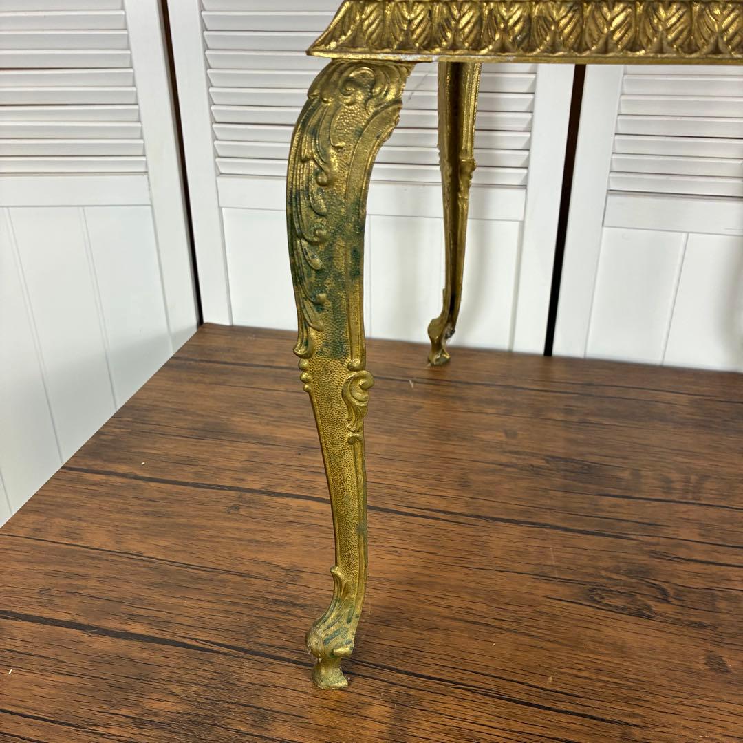 送料込】アンティーク家具 猫足 ヴィンテージ サイドテーブル 英国風 象嵌