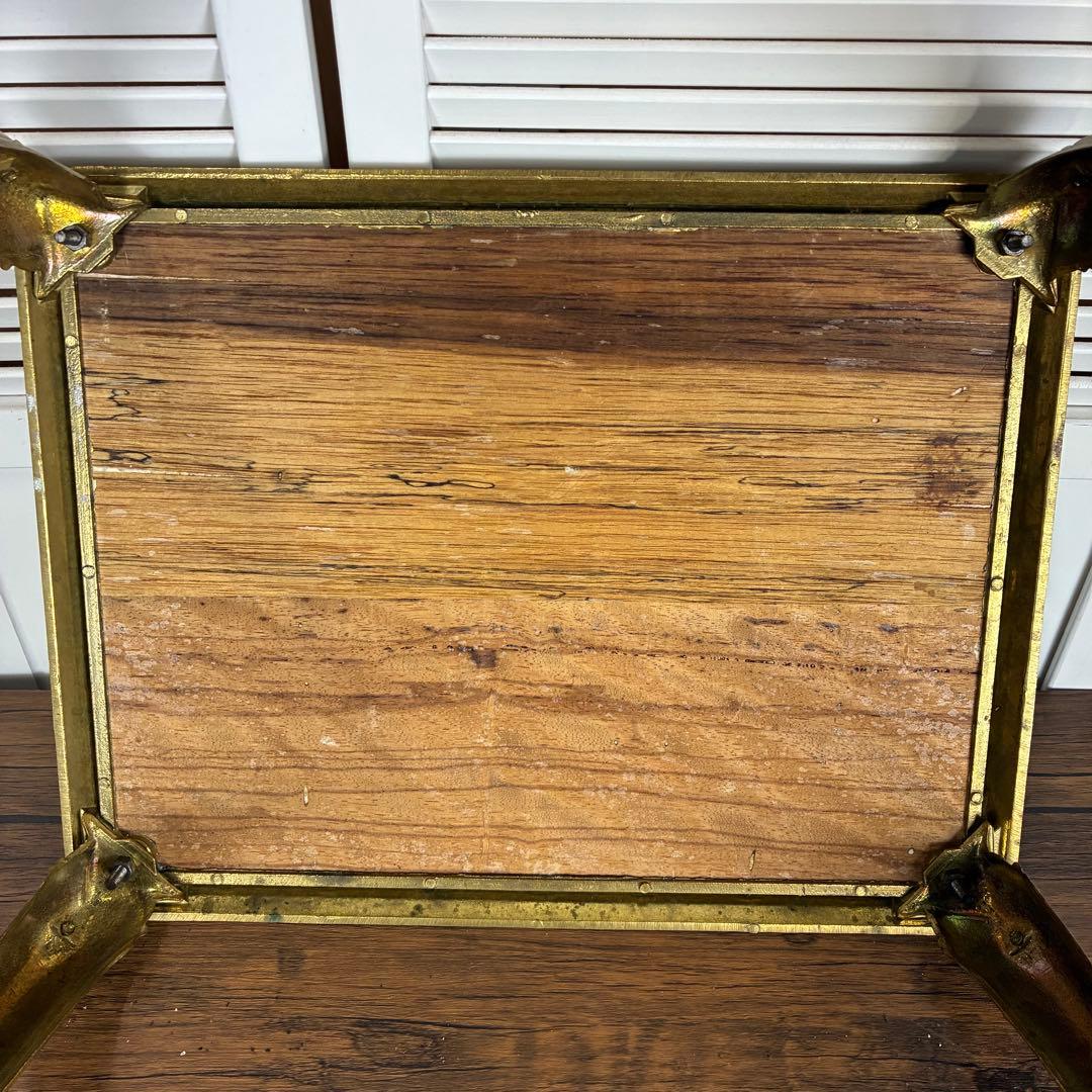 送料込】アンティーク家具 猫足 ヴィンテージ サイドテーブル 英国風 象嵌