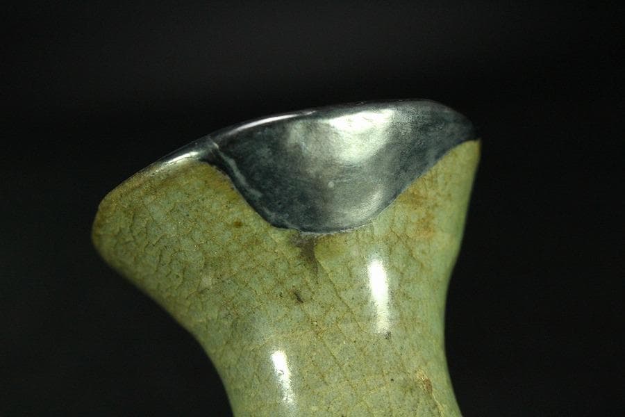 古美術 高麗 青磁 花紋 瓶 李朝(K-A620)