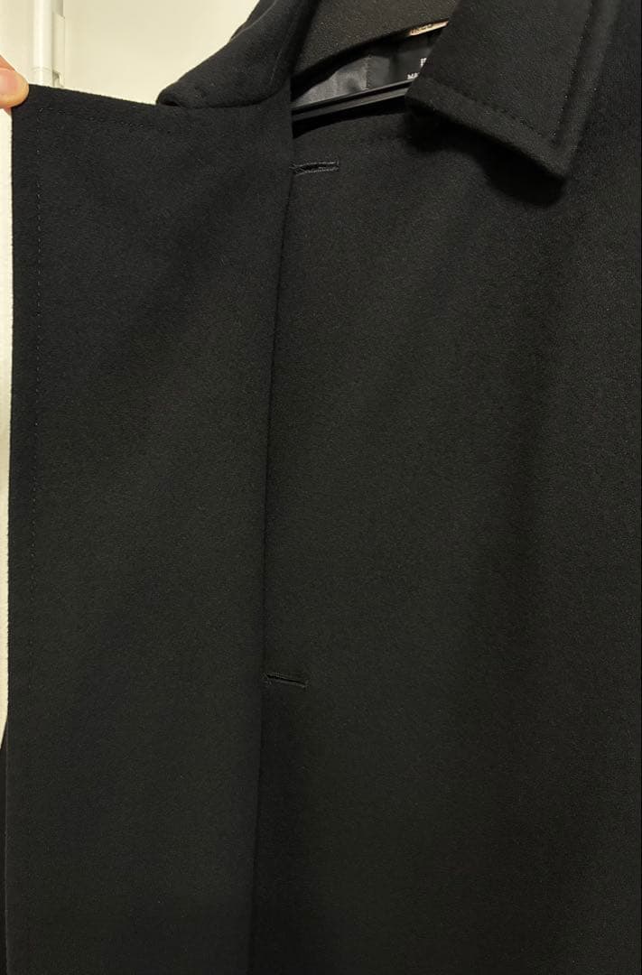 美品11号 イネドINED カシミヤ100%ラップ風チェスターコート黒