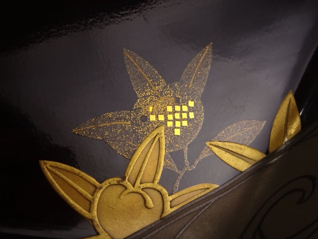 極上　輪島塗　雲に橘　蒔絵　六角　菓子皿　5客　菓子器　銘々皿　切金　木製漆器