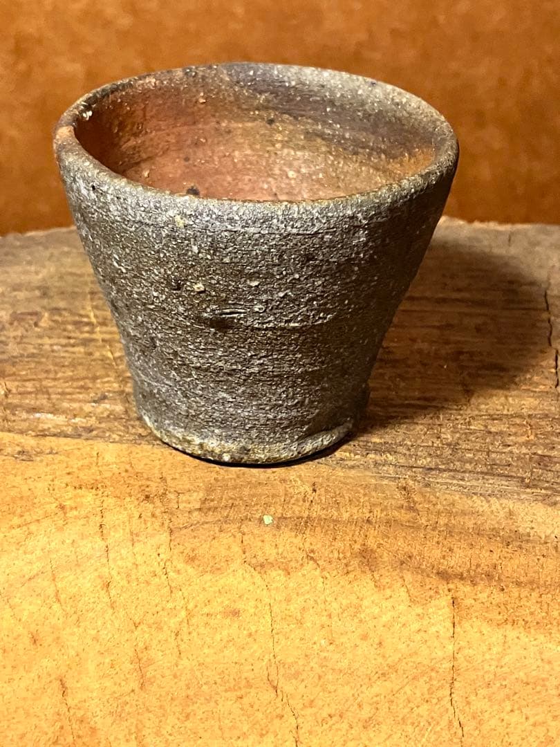 穴窯　焼き締め　フリーカップ　作家一点もの