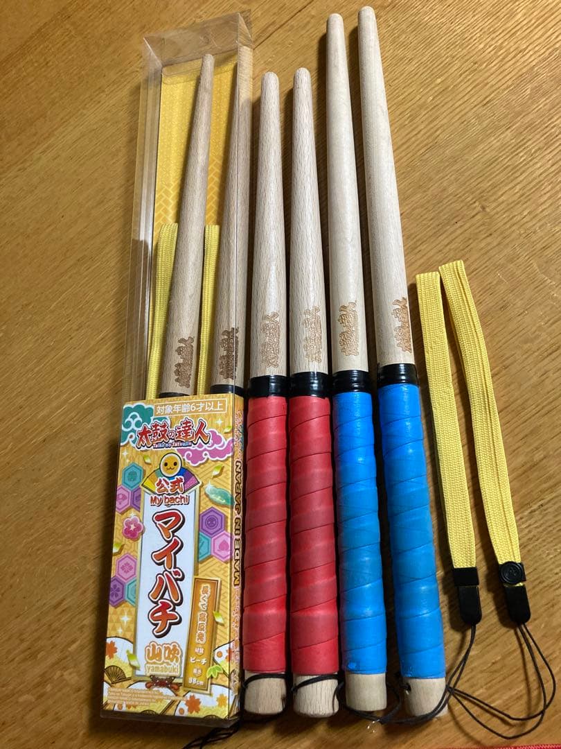 太鼓の達人 公式マイバチ 旧公式 蒼 山吹 太鼓の達人 公式マイバチ 朱