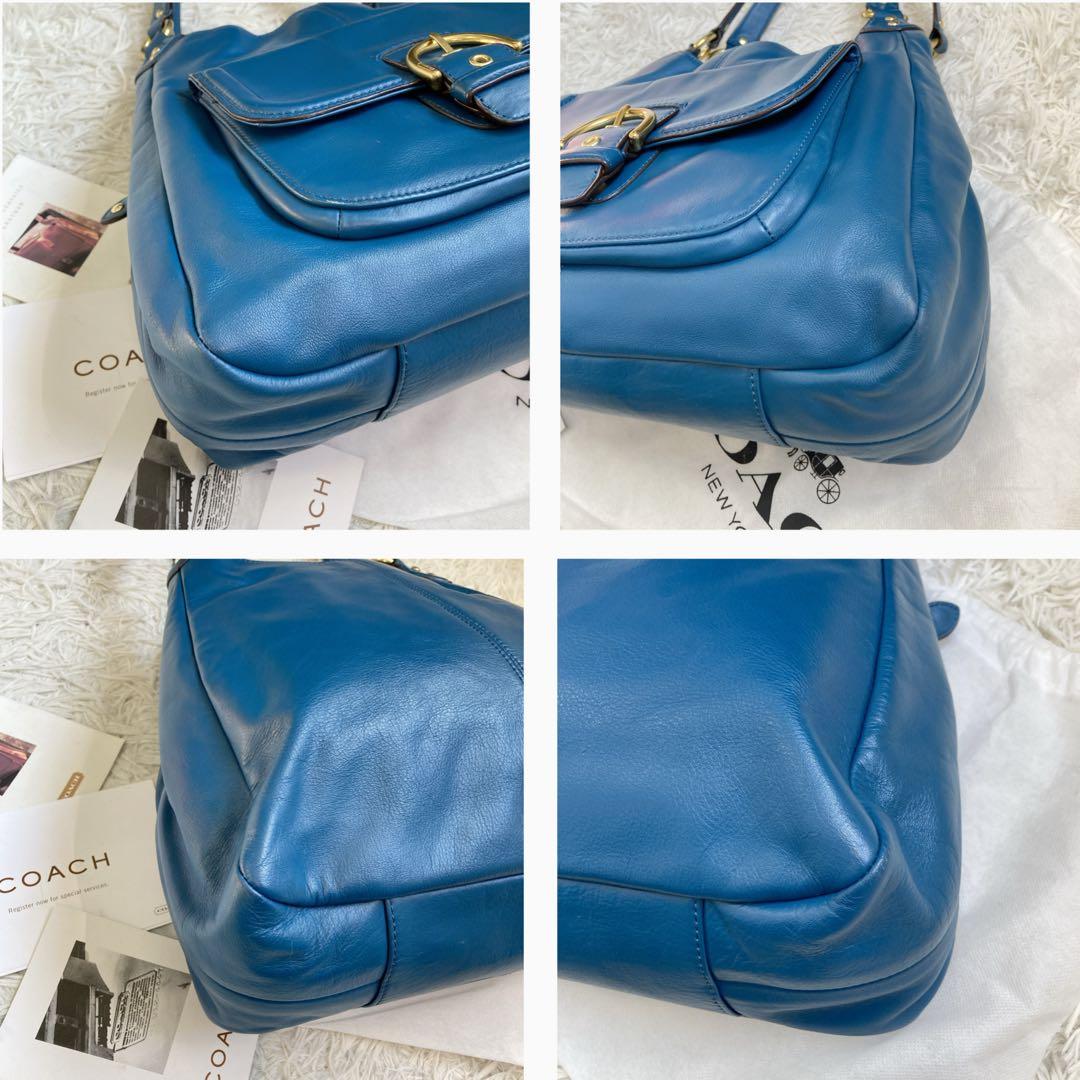 未使用級 vintage coach old tote bag Blue